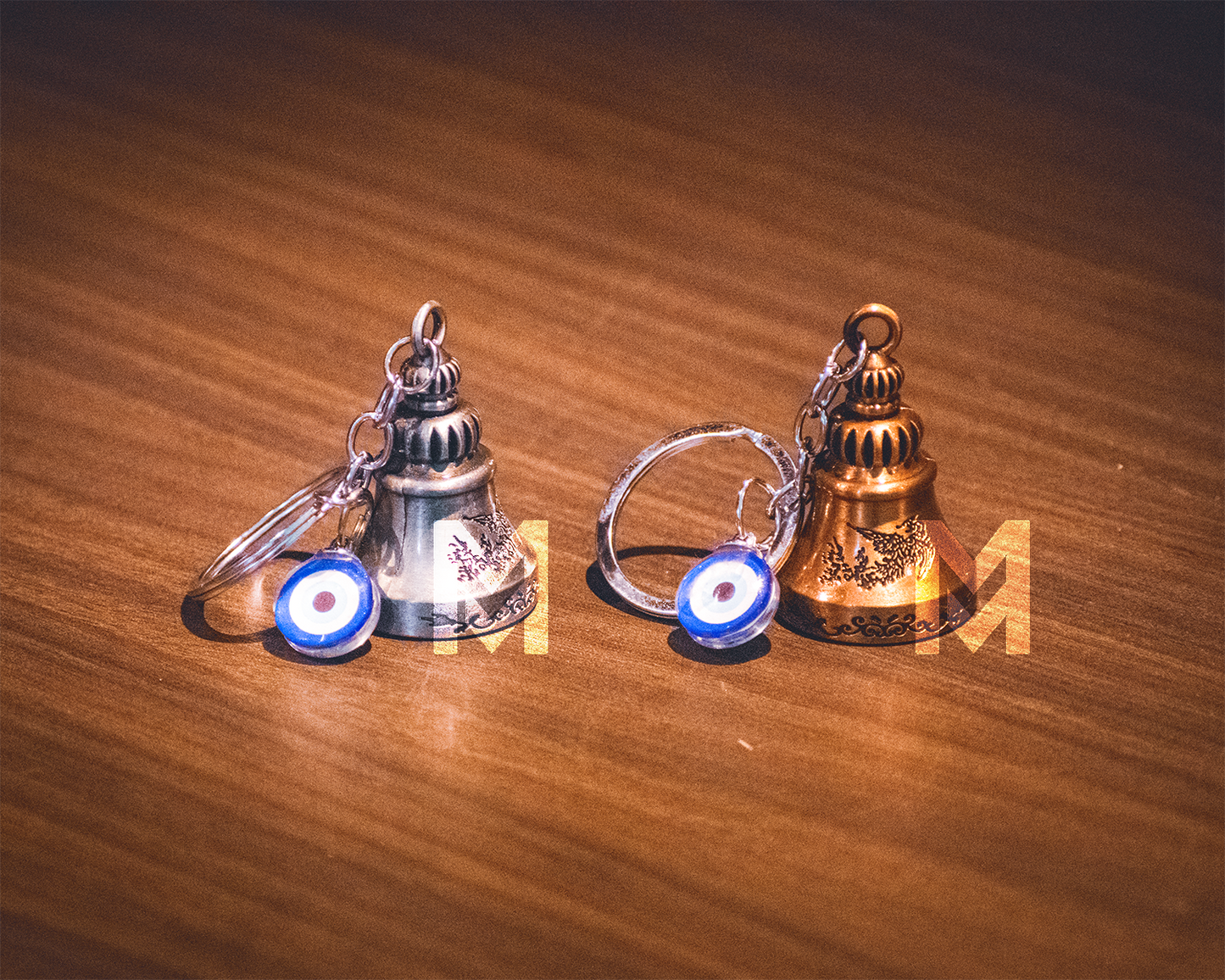 MM Bell Keychain with Evil Eye Charm