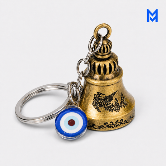 MM Guardian Bell Keychain with Evil Eye Charm