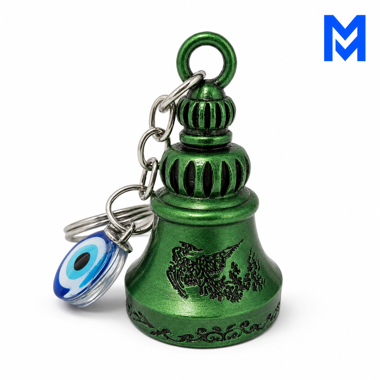 MM Guardian Bell Keychain with Evil Eye Charm